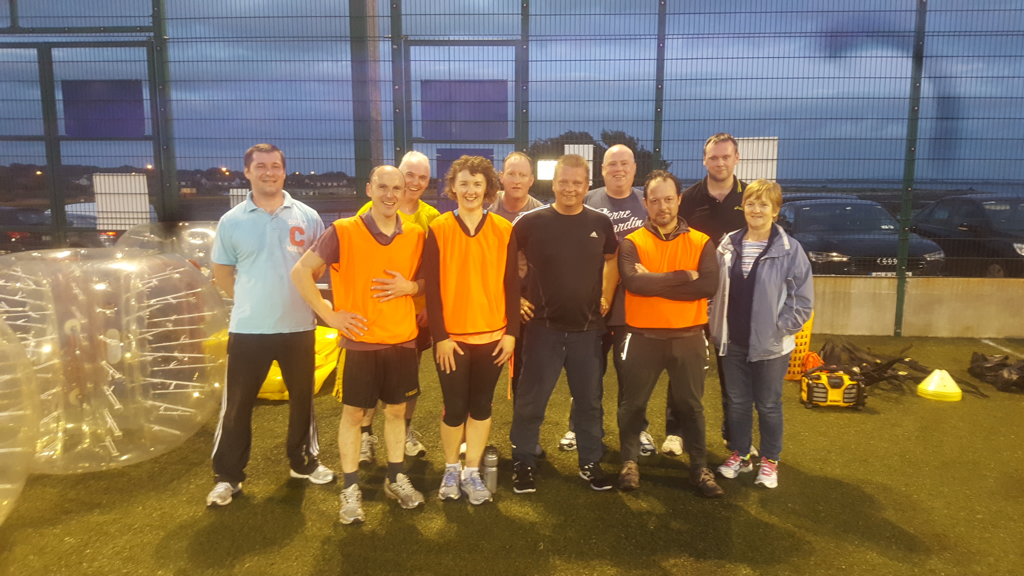 Group from Oran Precast Sports and Social Club, enjoying a Bubble Football and Tag Archery Combo 