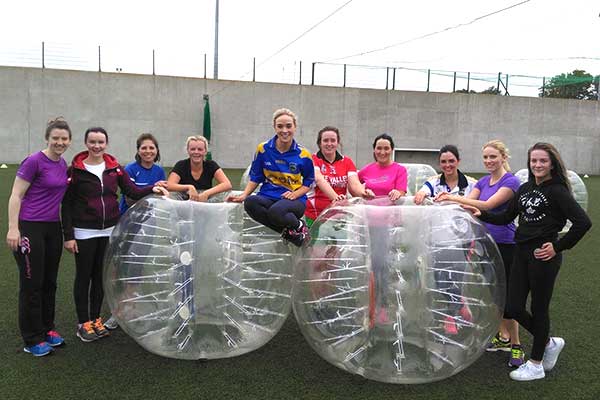 Hen group after Bubble Mayhen activity session at Astrobay Galway.